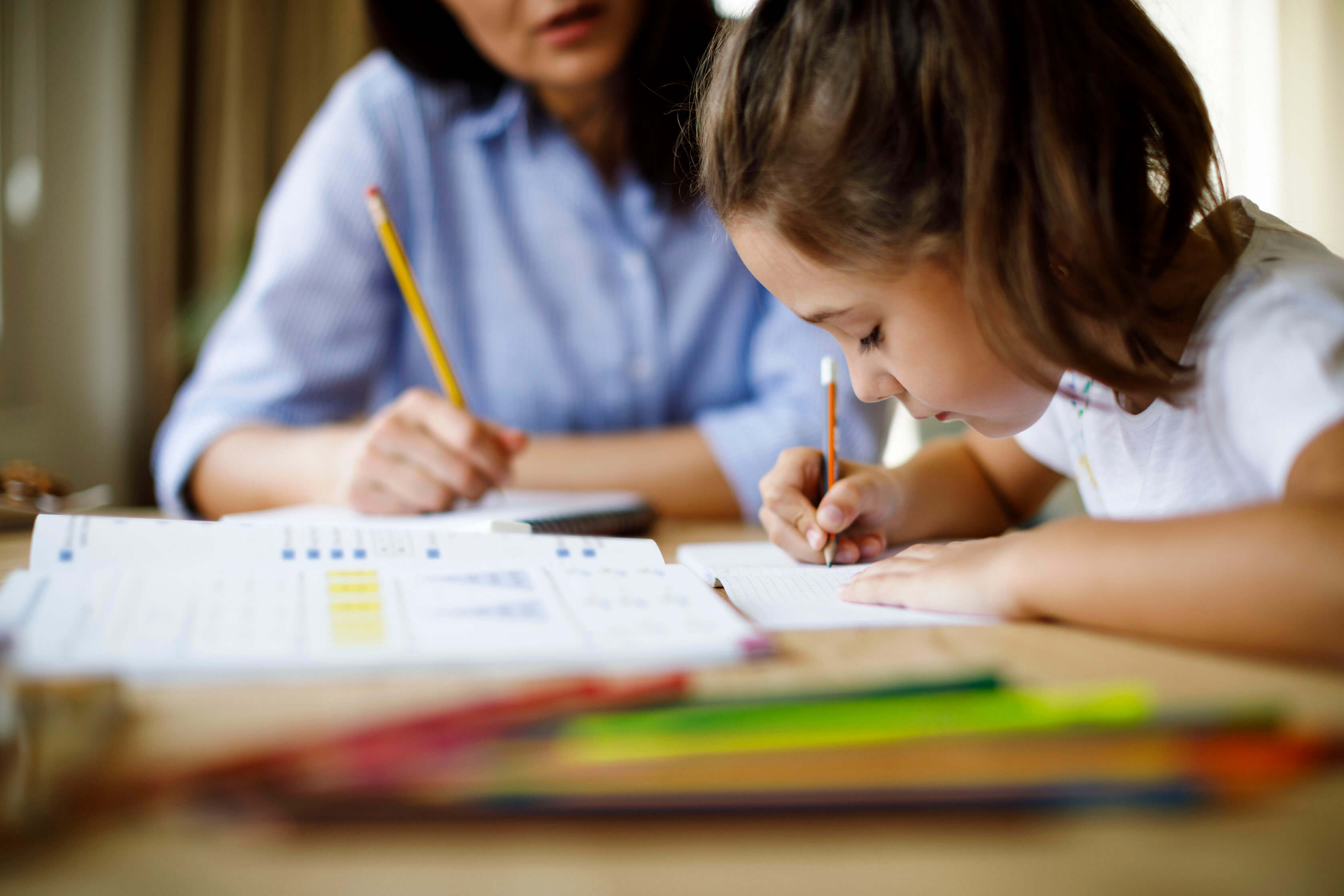 A student working on her homework